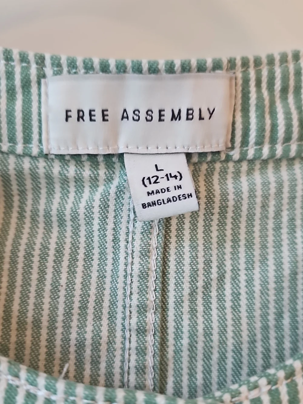 Sleeveless Mint Striped Button-Front Top